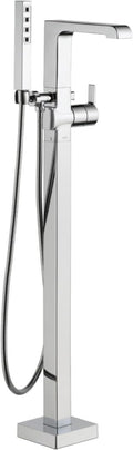 Delta Ara Freestanding Tub Faucet with Hand Held Shower, Chrome Floor Mount Tub Filler, Chrome T4767-FL (Valve Not Included)