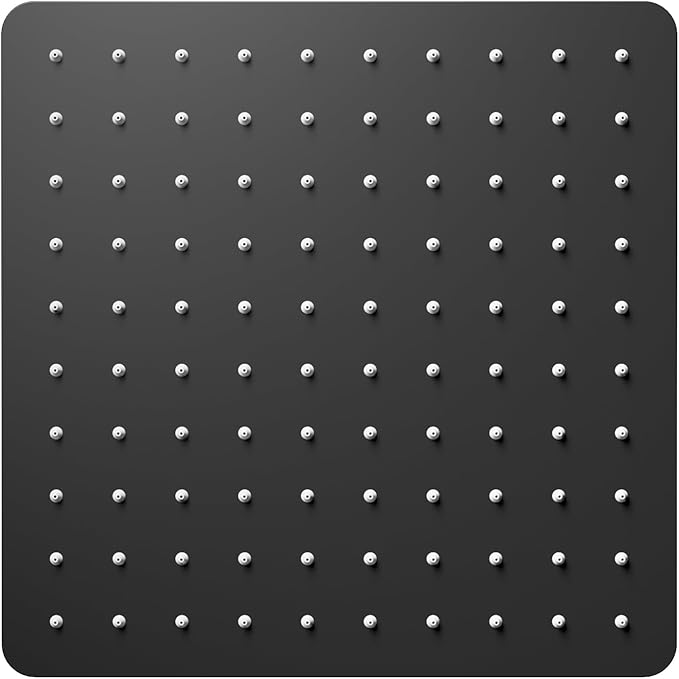 VBFF-Shower Head,rain shower head, 10 inch- Square Shower Head, 1.8 GPM Flow Rate, rainfall showerhead VBFF08(Matte Black)