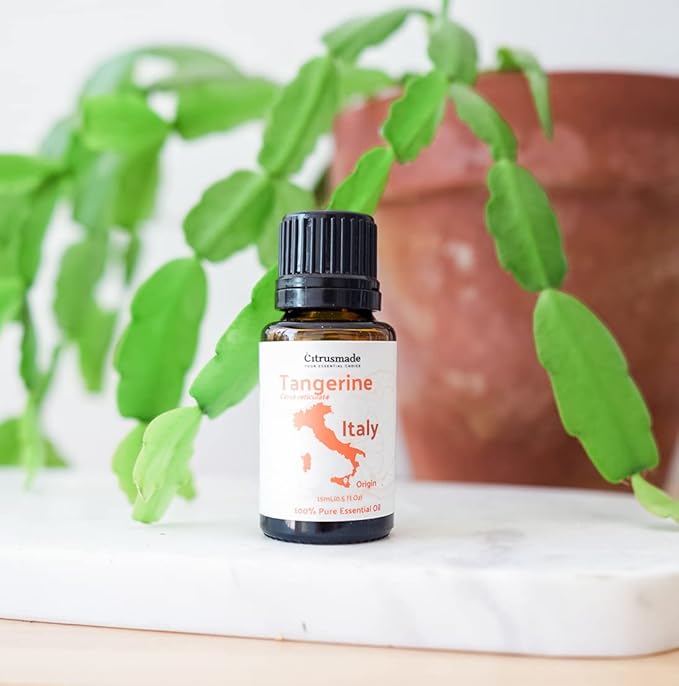 Tangerine Essential Oil - Direct from Citrusmade Italy - Cold Pressed - Aceite Esencial de Mandarina for Aromatherapy, Massage, Diffuser, DIY Candle and Soap Making - 8oz