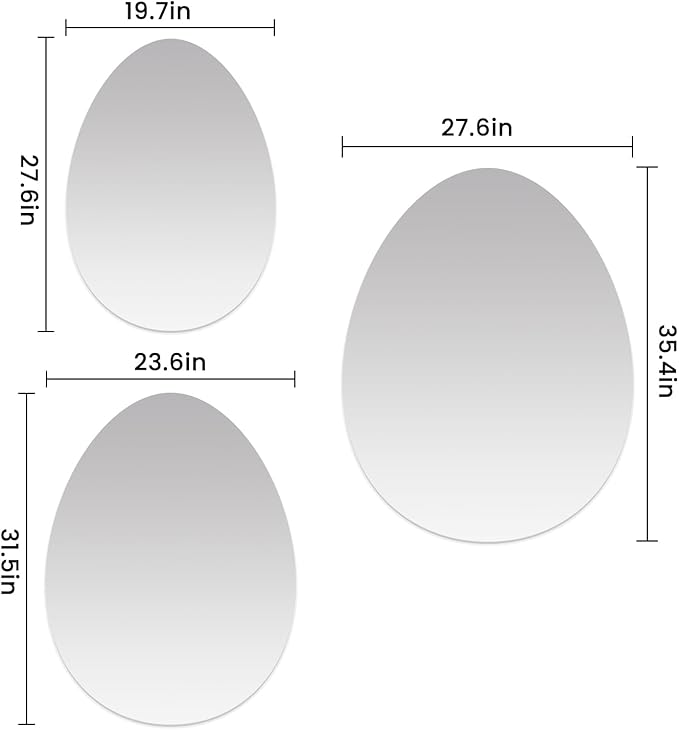 VASUHOME Drop Frameless Bathroom Mirror, 20 x 28 Inch Wall Vanity Mirror, Large Wall Mounted Mirrors for Bathroom, Living Room, Bedroom