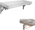 Stainless Steel Folding Concession Shelf 24" x 12", Drop Down Folding Wall Shelves, Heavy Duty Foldable Wall Mount Shelving for Concession Windows, Food Truck, Kitchen, Garage, Laundry Room