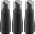 2oz Foam Bottle, Empty Travel Foaming Pump Dispenser for Hand Soap, Lash Cleanser, Shampoo (3PCS, Black)