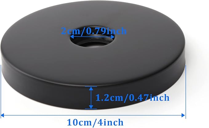 4 Inch Shower Arm Flange Oversized Plumbing Cover Plates, Universal Extra Large Replacement Escutcheon Cover Plate for Covering Gaps, Holes, Fits All Standard 1/2" Pipes, Matte Black(2 PACK)