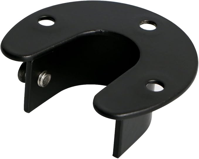 4Pcs Opening Diameter 32 mm (1-1/4"), Stainless Steel Matte Black Flange Rod Bracket Curtain Shower Curtain Rod Mounting Bracket Closet Rod End Support Receptacle