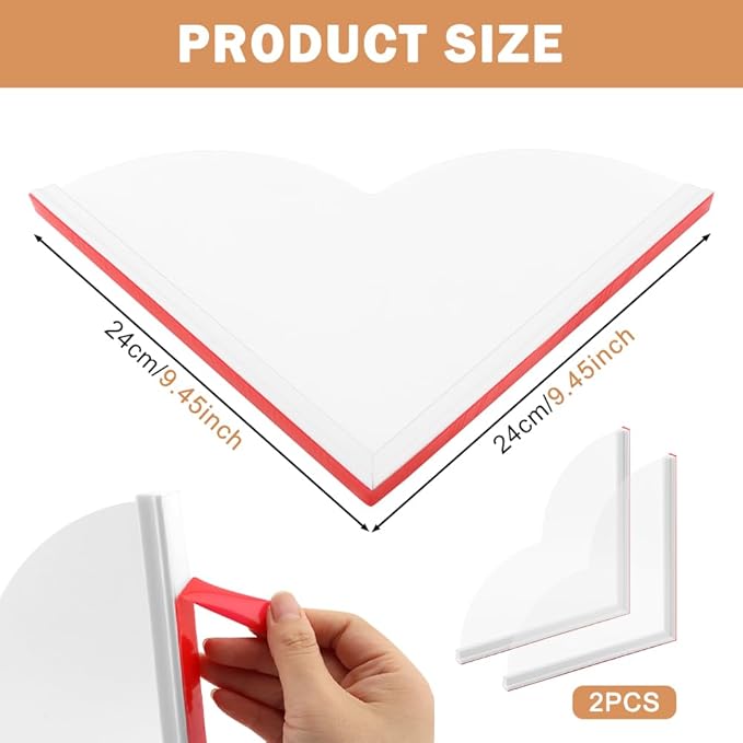 Shower Splash Guard, Large Splash Guards for Bathtub, Self-Adhesive Shower Corner Splash Guard, to Keep Water in Shower or Bath, Pack of 2 (9.45 X 9.45 Inches)