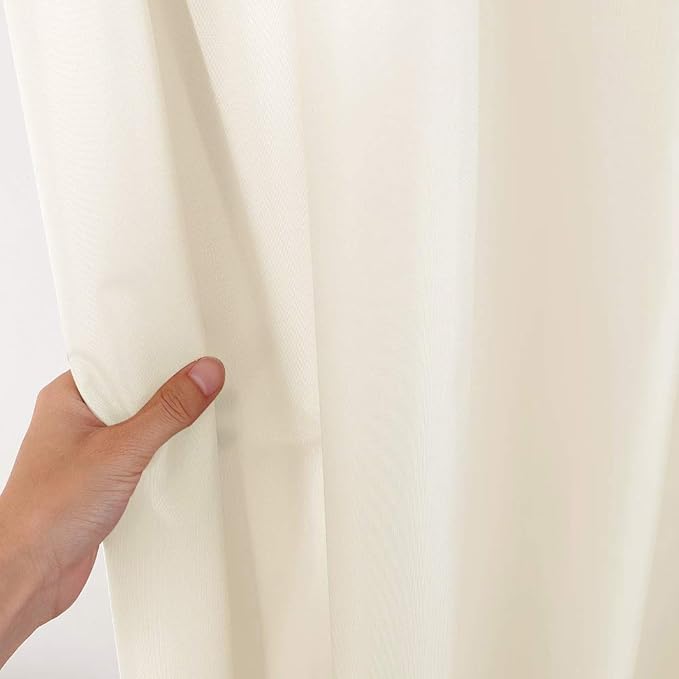 CAROMIO Hotel Quality 100% Waterproof Fabric Shower Curtain Liner with Magnets for Bathroom, 72x72 Inch, Ivory
