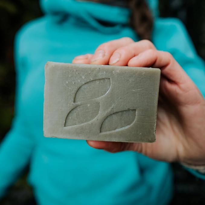 Alaska Glacial Cold-Process Mineral Clay Soap Bar made with Organic Oils | Face, Body, Shampoo & Shave | Hydrates & Detoxifies | For All Skin Types – Peppermint & Lavender, 1 Pack