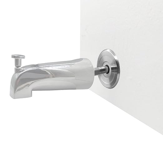 1/4" Spacer for Tub Spout, Flange Trim Ring for Bath Faucet, Eschutcheon Cover Plate for Spigot with Split PP Blocking Water, Shower Pipe Remodeling Sealer for Bathroom(SUS304-Brushed)