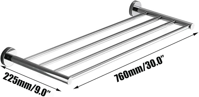 2-Tier Hotel Towel Racks for Bathroom, Wall Mounted Towel Shelf, 30 Inch Bathroom Towel Rack, Polished Chrome