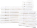 Hencely 18-Piece Bath Towel Set - High Absorbency, Quick Drying - 100% Soft Turkish Cotton - 6 Bath Towels, 6 Hand Towels, 6 Washcloths - for Bathroom, Home, Hotel, Spa, and Gym - 18-Pack White