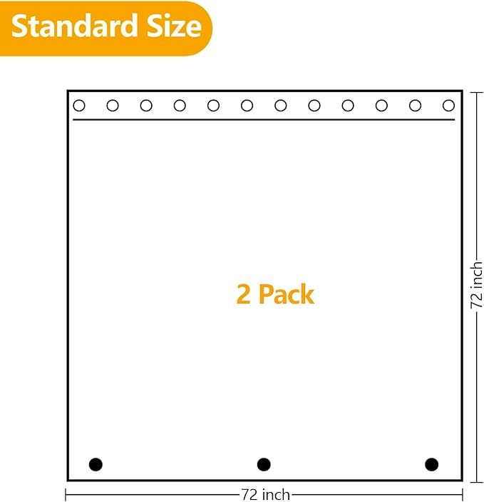2-Pack Waterproof Fabric Shower Curtain Liner, Washable Cloth Shower Liner with 3 Extra-Large Magnets, 72 x 72 inch Hotel Quality White Lightweight Bathroom Shower Curtain Set