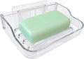 Soap Bar Holder for Shower Wall Mounted, Soap Dish Container Saver Strong Adhesive No Drilling for Bathroom Kitchen Sink, Clear