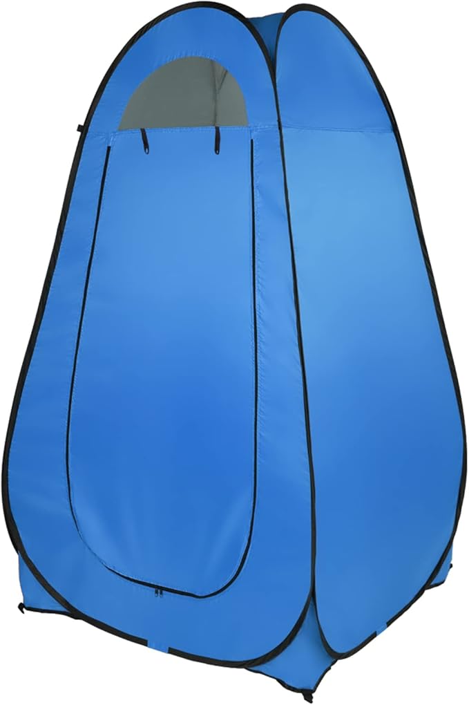 Pop Up Privacy Shower Tent,Portable Outdoor Bathroom Toilet Changing Dressing Room,Instant Rain Shelter for Camping & Beach,Lightweight & Sturdy, Easy Set Up, Foldable, with Carry Bag (Blue)