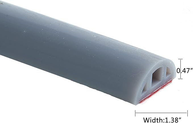 Bathroom Foldable Block water Stopper sealing strip shower threshold dam Self-adhesive silicone shower barrier (39 Inch-Grey)