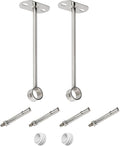 2Pcs ID25 mm (1"), L350mm, Clothes Rail mounting Bracket, Shower Curtain Closet tie Rod Support Frame, Curtain Rod Flange Socket, Suitable for Ceiling or Wall mounting