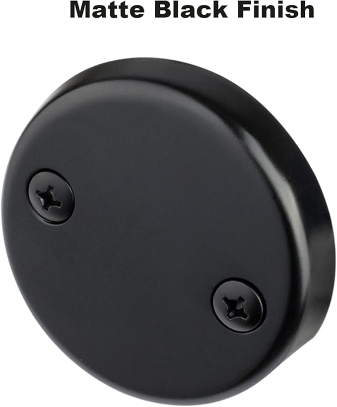Matte Black Lift & Turn Tub Trim Set with Two-Hole Overflow Faceplate and No Putty Gasket, Bathtub Conversion Kit Assembly with Universal Fine/Coarse Thread, No Putty Installation by Artiwell