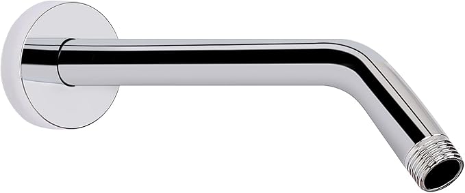 HarJue Shower Arm with Flange and Teflon Tape, Wall Mounted Shower Pipe 304 Stainless Steel Extension Arm for Fixed Shower Head & Handheld (10 Inch, Chrome)
