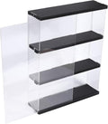 Choowin 3 Layer Wall Shelf Clear Acrylic Display Case for Collectibles, Mini Figures, Pop Mart, Labubu, Sonny Angel, Smiski - Assemble Dustproof Acrylic Display Box with Sliding Door (Black)