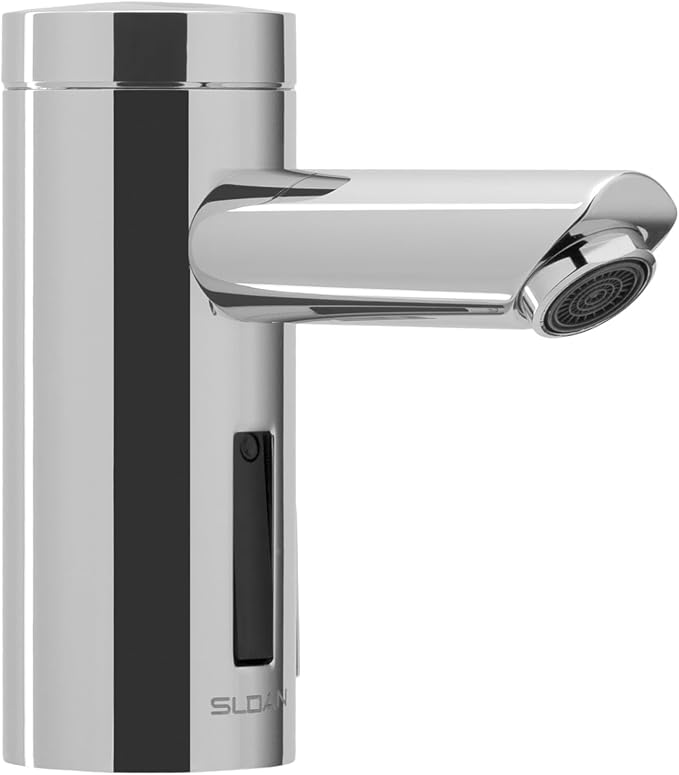 Sloan Optima EAF-275 Sensor Activated Solar Touch-Free, Commercial Grade with Mounting Hardware - 0.5GPM Solar Powered, Deck-Mounted Mid Body, Polished Chrome Finish, 3335017