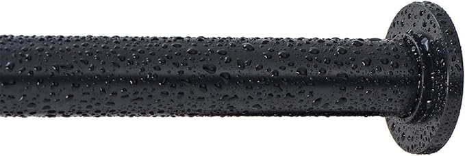 Ivilon Tension Curtain Rod - Spring Tension Rod for Windows or Shower, 36 to 54 Inch. Black