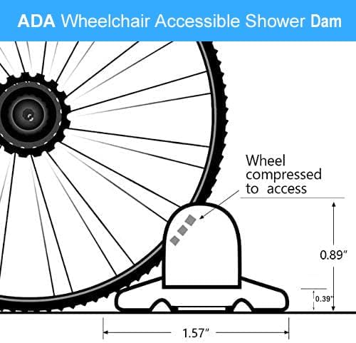 Duzzy 67 Inch Collapsible Shower Threshold Water Dam, Ideal for Wheelchair Accessible, Suitable for Accessibility ADA Handicap Shower