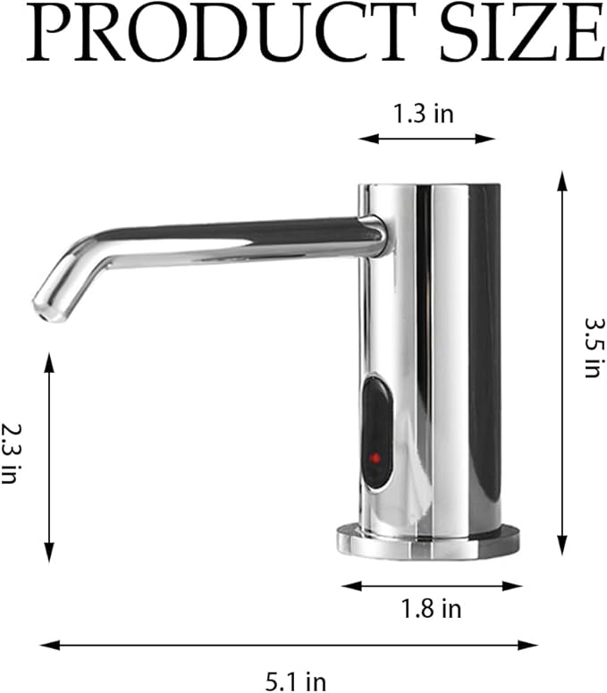 Automatic Touchless Soap Dispenser with 1000ml Capacity, Infrared Sensors, Built-in Sink Soap Dispenser for Bathroom, Kitchen, Commercial Use, Smart Home