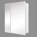 Bathroom Medicine Cabinet with 30x26 in Rectangular Beveled Frameless Mirror,Double Door Wall Mounted Mirror Cabinet for Bathroom Toilet Kitchen,Recess or Surface Mount