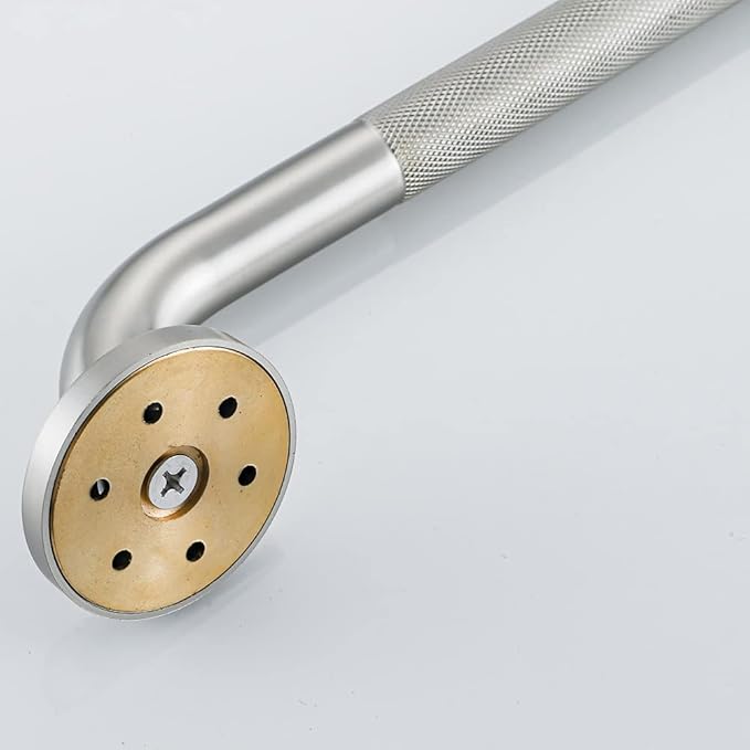 Anti Slip Shower Grab Bar, 18-Inch Toilet Textured Sturdy Hand Rail, Stylish Bathroom Armrest, Brushed Nickel Finish, Multi Function Assist Handle