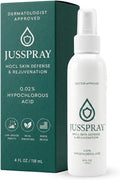 JusSpray™ Hypochlorous Acid Skin Defense Mist – 4 oz Spray for Sensitive Skin, Acne, Comfort & Piercing Aftercare, Gentle Face & Body Toner, Redness Reduction, Suitable for All Skin Types
