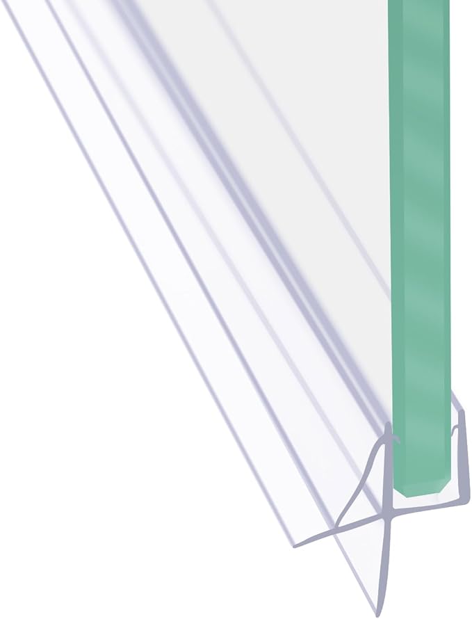 Frameless Shower Door Bottom Seal Shower Sweep with Drip Rail for 1/2" Glass,36" Long, Vinyl, Clear