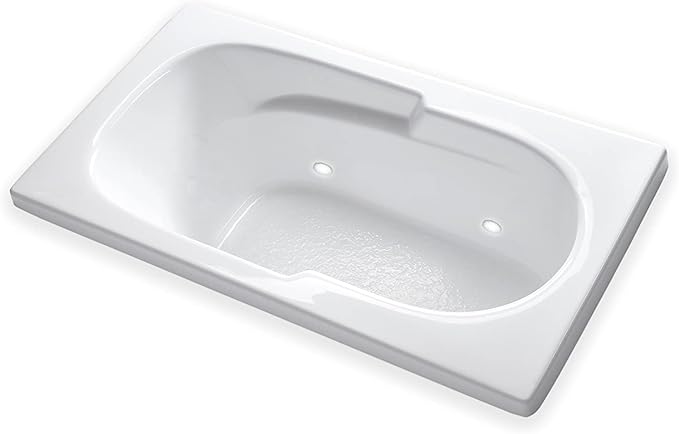 Carver Tubs - AR6032 - Modern White Fiberglass Soaking Bathtub for Bathrooms - w/Built-in LED Lights - White Spacious Rectangular Acrylic Soaking Bathtub - Deep Relaxing Soak - 60"L x 32"W x 18"H