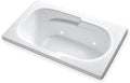 Carver Tubs - AR6032 - Modern White Fiberglass Soaking Bathtub for Bathrooms - w/Built-in LED Lights - White Spacious Rectangular Acrylic Soaking Bathtub - Deep Relaxing Soak - 60"L x 32"W x 18"H
