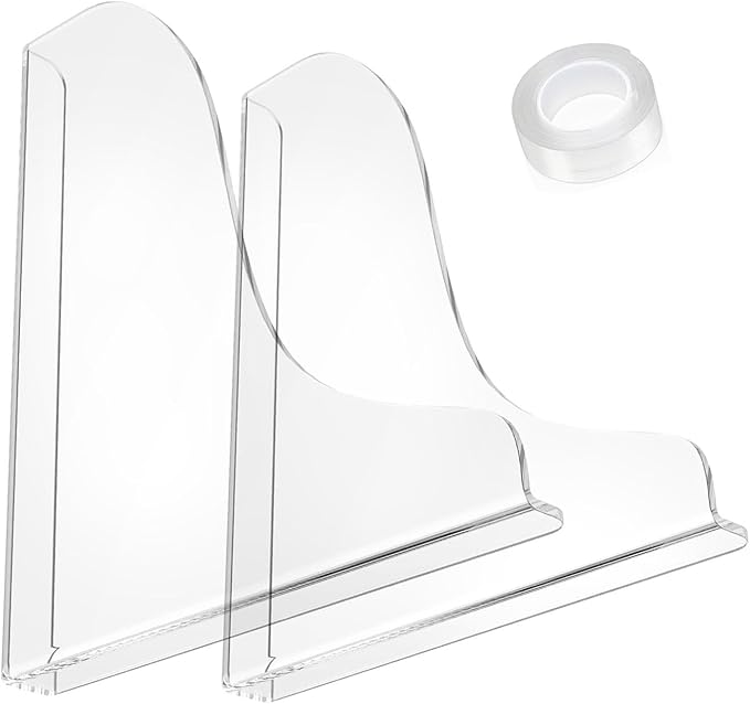 2 Pack Clear Acrylic Shower Splash Guard for Bathtub Corner Water Barrier Adhesive Tub Edge Protector