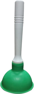 Coralpearl Drain Plunger, Small Hand Force Plumber Helper, Little 4 inch Cup Clog Remover, Tiny Rubber Unclogger in 9" Short Handle for Kitchen Sink, Bathroom Toilet, Shower Bath Tub (Green)