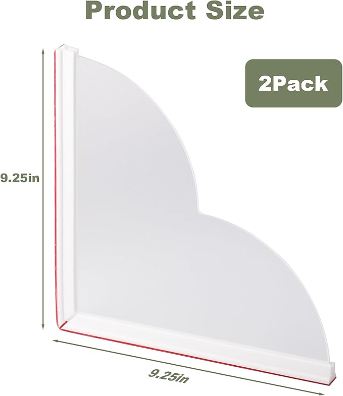 TheBlackSpot 2 Pack Waterproof Shower Splash Guard for Bathtub to Keep Water in Shower, Self-Adhesive Splash Guard for Walk in Showers, Showers Corner Protectors Guards for Bath Tub