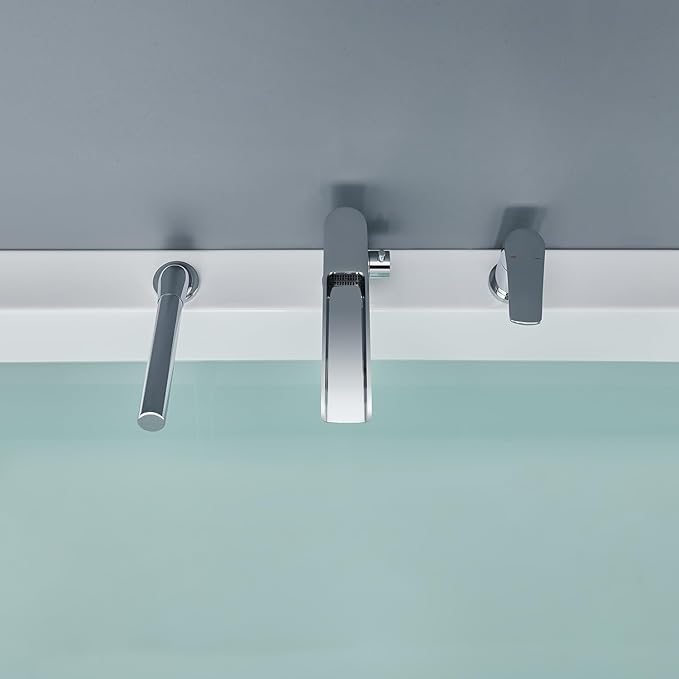 Waterfall Roman Tub Faucet Chrome Deck Mount Bathtub Faucets Brass Tub Filler Bathroom Faucets with Hand Shower