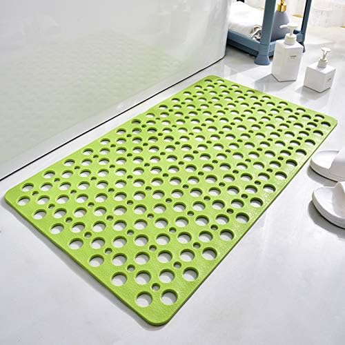 Casa and Beyond Shower Mat,Non Slip Bath Mat and Shower Mat with Suction Cups and Drain Holes,Bathroom Mat Easy to Clean Soft Machine Washable,Bathtub Mat Easy Dry&Cut (Green,28" x 15"(Rectangular))