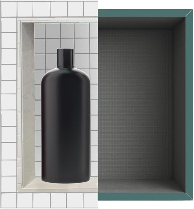 Shower Niche Insert Tile Ready, Recessed Wall Niche, Shower Inserts Kit for Bathroom Wall, Recessed Shelf Insert, Lightweight and Durable, Grid Surface for Easy Tile Application, Square, 14x14 Inches