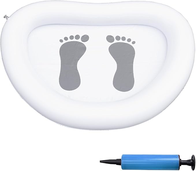 Portable Inflatable Foot Bath for Beach & Pool - Quick Sand Removal Wash Basin with Manual Pump, Keep Tent, Car, Pool Clean,Designed for Outdoor & Travel Use