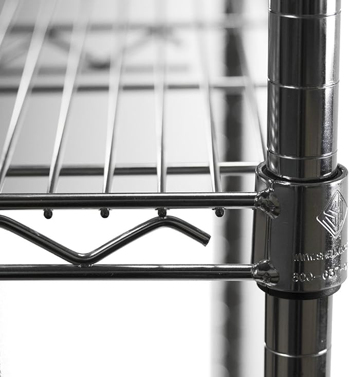 Shelving Inc. 14" d x 18" w Chrome Wire Shelving with 2 Tier Shelves, Weight Capacity 800lbs Per Shelf