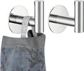 JQK Self Adhesive Towel Hook Chrome, No Drill Stick on Coat Robe Clothes Wall Hook for Bathroom Kitchen Garage 2 Pack, 304 Stainless Steel Polished Steel, ATH110-CH-P2