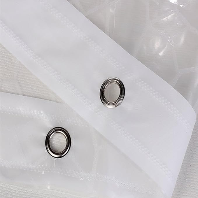 AooHome Extra Long Shower Curtains 96 inches, Clear Eva Shower Curtain Liner 3D Water Cube with Bottom Magnets, Heavy Duty, 72x96 Inch, Semi Transparent