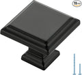 Ravinte Hardware 15 Pack Kitchen Cabinet Pulls Square Drawer Single Hole Handles Matte Black for Cupboard Gold Dresser Solid