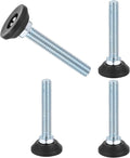 uxcell 3/8"-16 Thread Furniture Feet Levelers, 4Pcs 63mm l Adjustable Furniture Feet Screw in Threaded Leveling Leg Screw on Chair Foot Glides Leveling for Table Chair Cabinet Black
