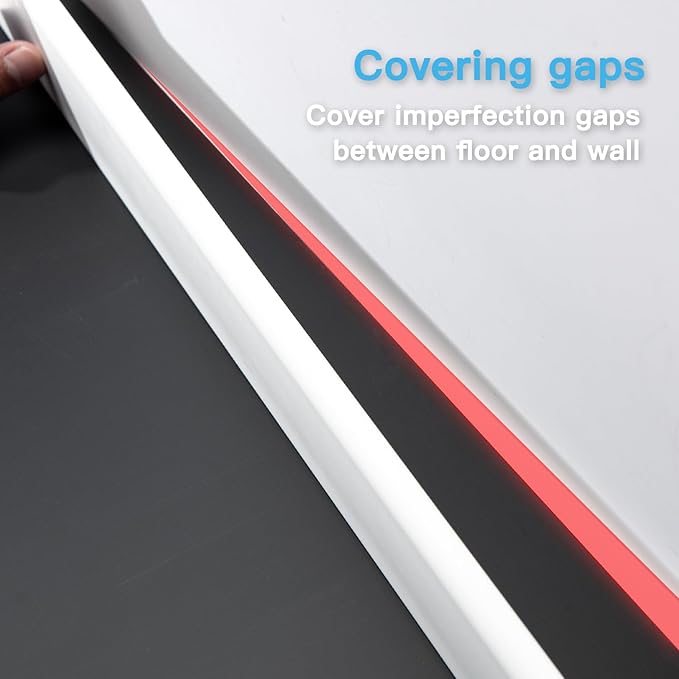 Art3d Wall Baseboard Molding Trim 8-Pack of 56 x 2.6 in., High Impact Polystyrene Skirting Board - Installed with Glue - White