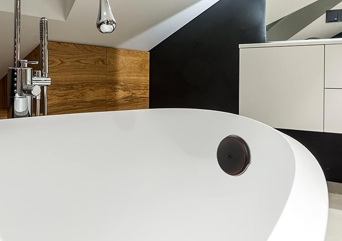 Single Hole Bathtub Drain Overflow Plate with One Matching Screws, Easy to Install, Venetian Bronze