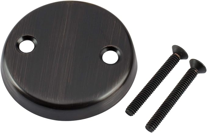 Artiwell Lift & Turn Tub Trim Set with Two-Hole Overflow Faceplate, All Brass Bathtub Conversion Kit Assembly with 2-Hole Overflow Face Plate and Universal Fine/Coarse Thread (Oil Rubbed Bronze)