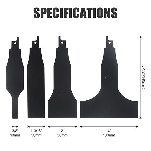 4PCS 2/5-4inch HCS reciprocating Saw Blade Saber Shovel Length Cleaning Tool for Removing Tile Grout Glue Gaps, etc.……
