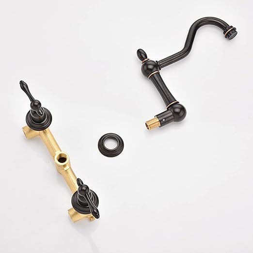 sumerain Vintage Tub Faucet Wall Mount Bathtub Filler Oil Rubbed Bronze, 8 Inches Center