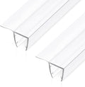 Bathroom Shower Glass Door Side Seal Strip, 2PCS 78 Inch Long Clear PVC Seal Strips for 1/2"(12mm) Thick Framless Glass Door Panel